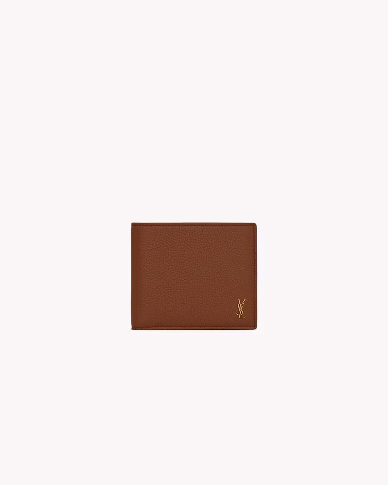 Tiny Cassandre East/West wallet in grained leather - Product Image